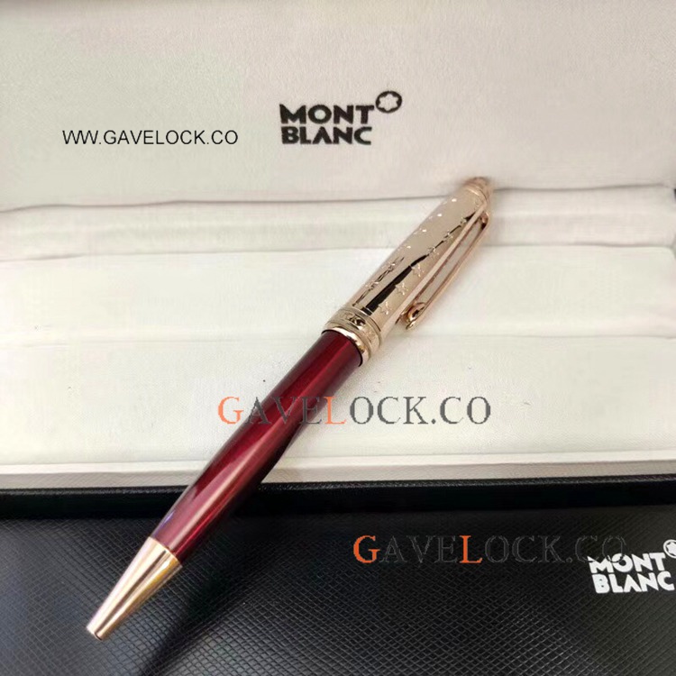 Wholesale Montblanc Le Petit Prince Rose Gold&Red Ballpoint Pen